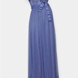 Maternity wedding guest dress blue